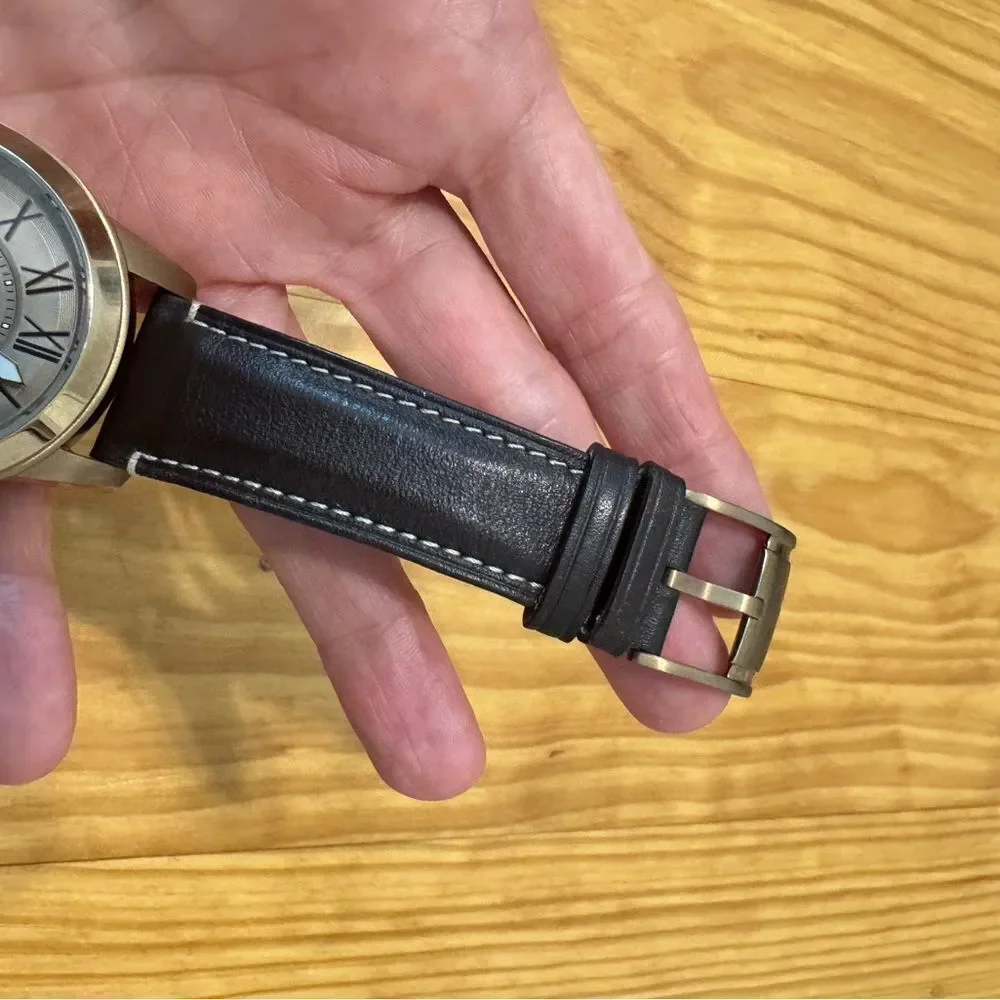Fossil Men's Brown Leather Band Analog Water-Resistant Dress Watch FS-5107